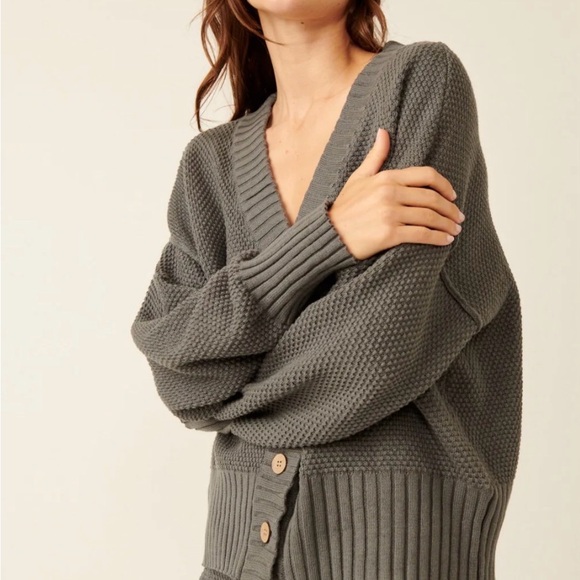 Free People Gray Button-Up Cardigan - Picture 2 of 5